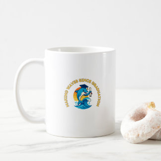 Marinvetenskap examen rolig delfin kaffemugg