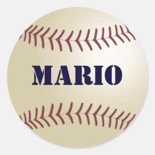 Mario Baseball Sticker / Seal Runt Klistermärke