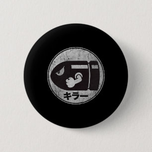 Mario Bullet Bill Distress Kanji Logo Knapp