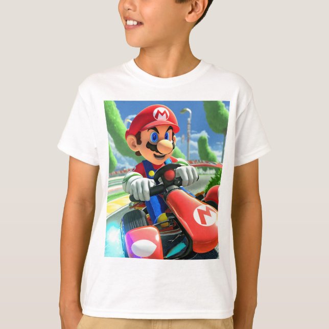 mario kart-bilar t shirt (Framsida)