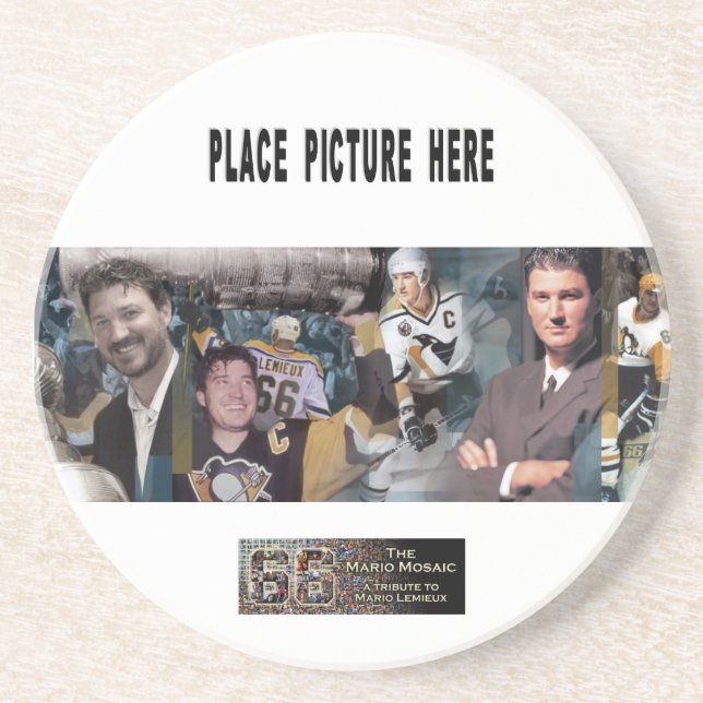 Mario mosaikunderlägg med individfotoet underlägg sandsten (Framsidan)