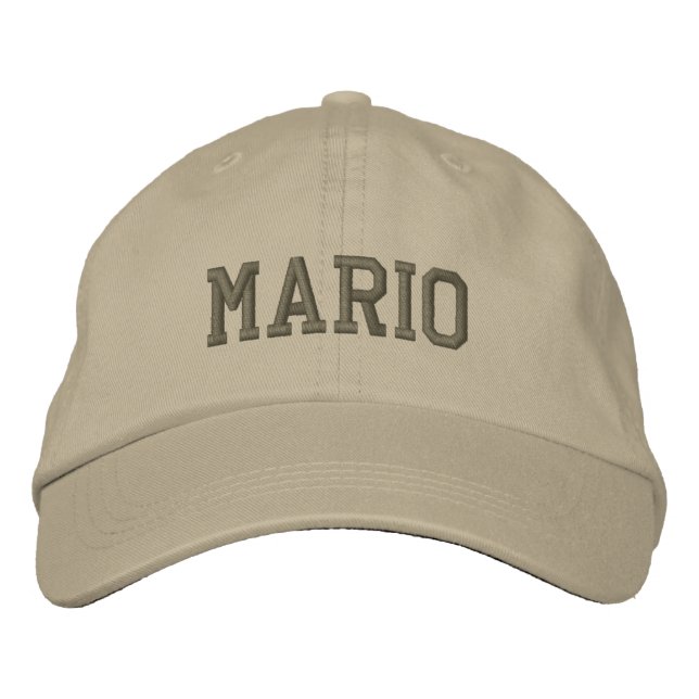 Mario Namn Embroized Baseball Cap Broderad Keps (Framsida)