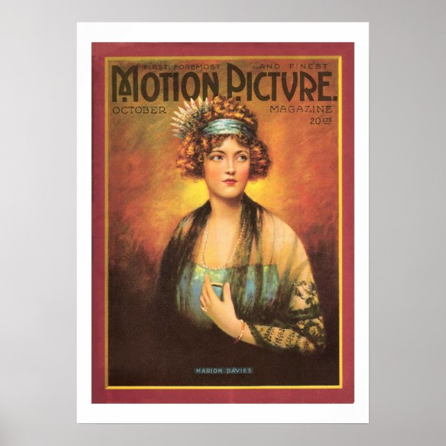 Marion Davies Vintage 1919 Movie Magazine Print Poster (Framsidan)