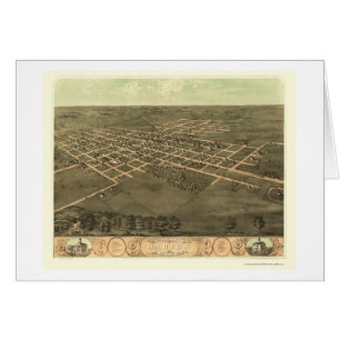Marion panorama- karta för IA - 1868 Hälsningskort