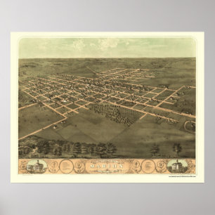 Marion panorama- karta för IA - 1868 Poster