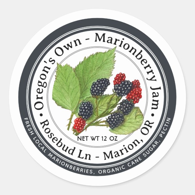 MARIONBERRY - BLACKBERRY ORGANIC SYLT ETIKETT (Framsida)