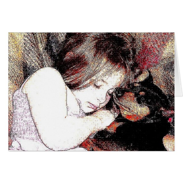 marionett kärlek hälsningskort (Framsidan Horizontal)