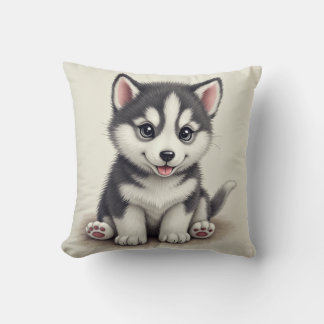 marionett och ben Pillow (Baby Husky) Kudde