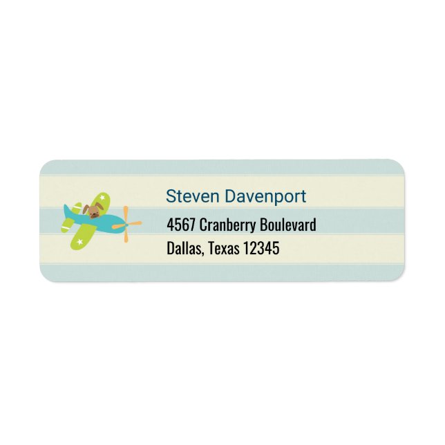 marionettdockor i Hund i Leksak Returadress Etikett (Framsidan)