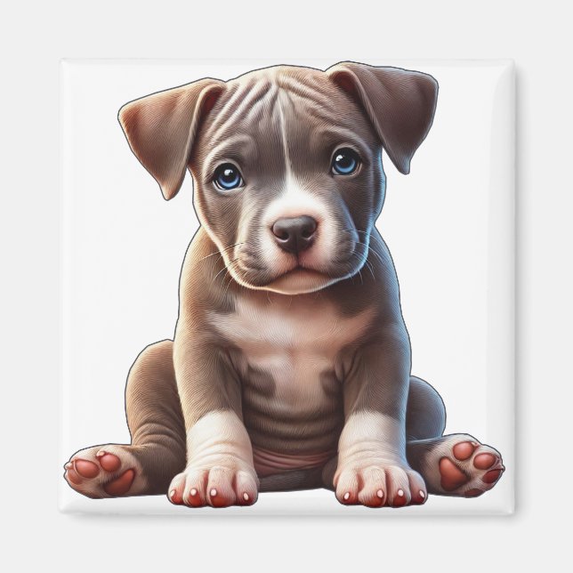 marionettdockor med blå Ögon Sitta och Tittar osky Magnet (Framsidan)