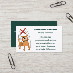 Marionette Puppet Show, Puppeteer Anpassningsbar Visitkort