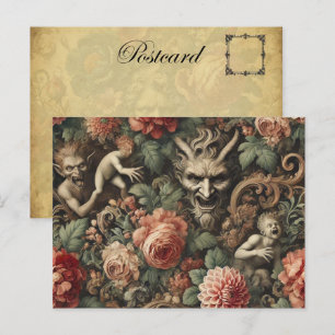Marionettes for the Damned - Gothic Blommigt Desig Helg Vykort