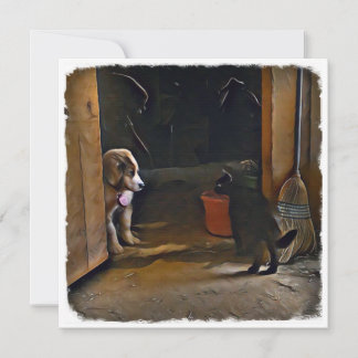 marionettskydd och kattskydd. anteckningskort