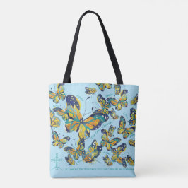 Mariposa-Butterfly Tote AQUA Tygkasse