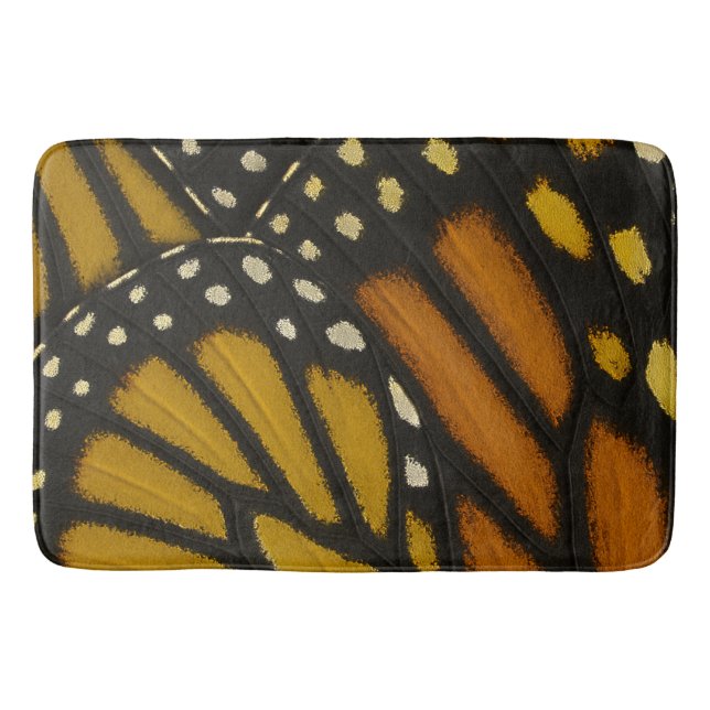 Mariposa orange och gul monark fjärilsvinge badrumsmatta (Framsidan)