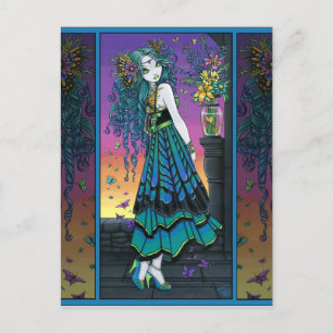 Mariposa Rainbow Butterfly Flower Fairy Postcard Vykort