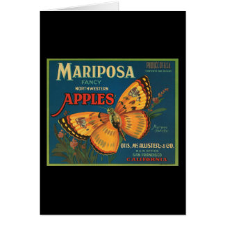 Mariposa utsmyckade nordvästliga äpplen hälsningskort