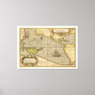 Maris Pacifici 1589 av Abraham Ortelius Canvastryck