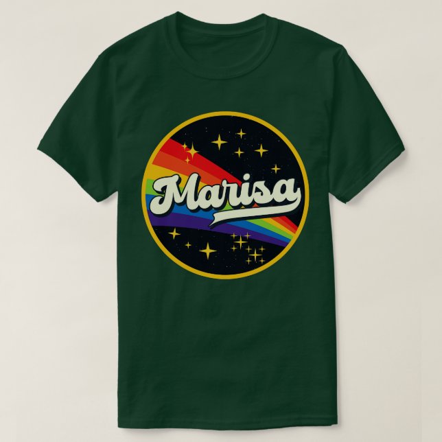 Marisa Rainbow in Space Vintage Stil T Shirt (Design framsida)