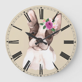 Marisol Fransk Bulldog Wall Clock Stor Klocka