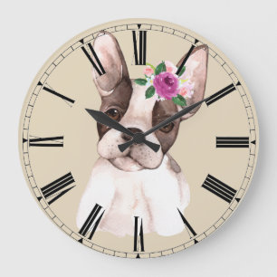 Marisol Fransk Bulldog Wall Clock Stor Klocka
