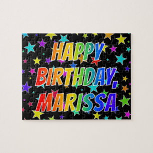 "MARISSA" Första Namn, Roligten "GRATTIS PÅ FÖDELS Pussel