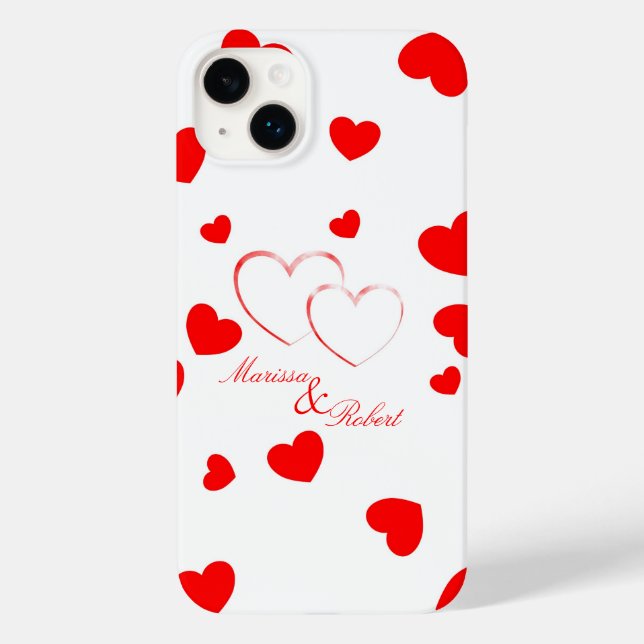 Marissa & Robert - Cute Hearts med Namn - (Baksida)