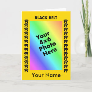 Marital Arts Black Bälte Photo Mat Card Kort