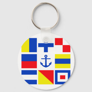 Maritim flaggornyckelring nyckelring