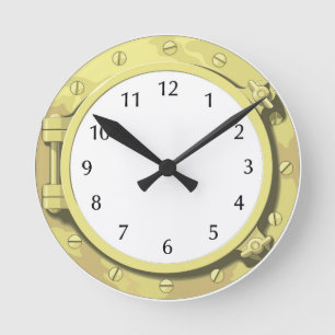 Maritim gåva: Hyttventil från en seglingfrakt Rund Klocka