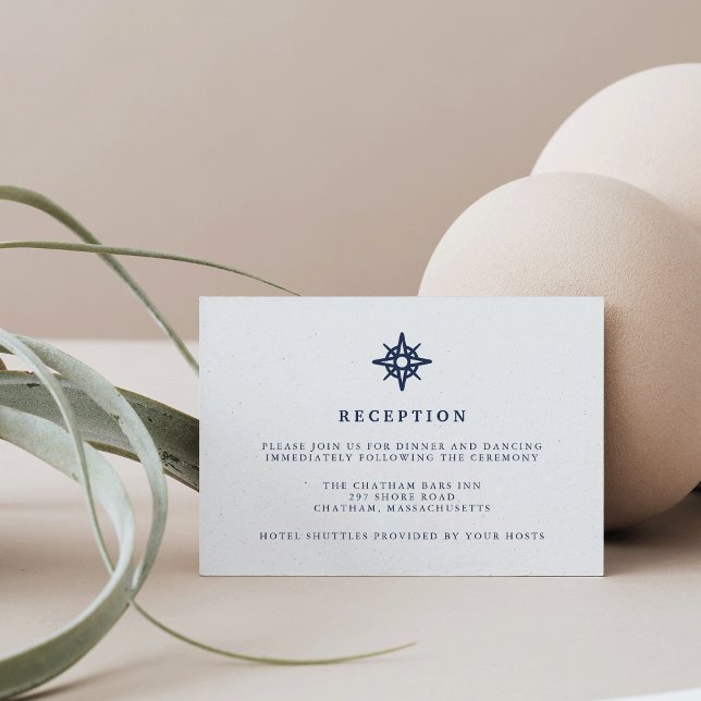 Maritim | Nautisk Kompass Bröllopsmottagning Kort (Skapare uppladdad)