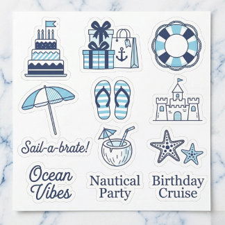 Maritim "Sail-a-brate"-dekalpackning Klistermärken