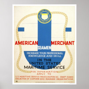 Maritim tjänste- rekrytera affisch - WPA