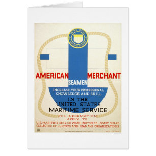Maritim tjänste- rekrytera affisch - WPA Hälsningskort