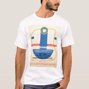 Maritim tjänste- rekrytera affisch - WPA T-shirt