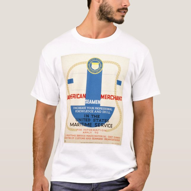 Maritim tjänste- rekrytera affisch - WPA T-shirt (Framsida)