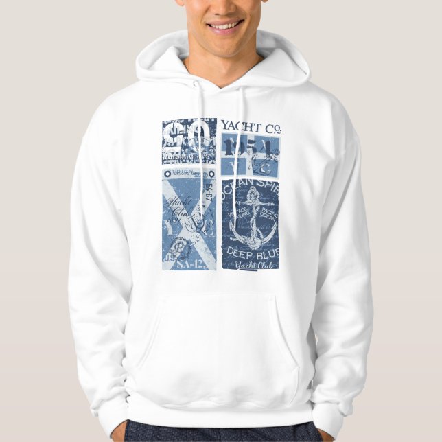 Maritime Anchor - Yacht Klubb Nautical Sailing Hoodie (Framsida)