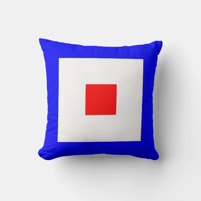 Maritime Flagga W - Whiskey Kudde (Framsida)