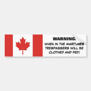 Maritime Hospitality Humor-Canadian Flagga Bildekal