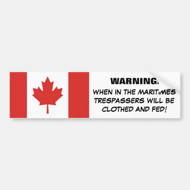 Maritime Hospitality Humor-Canadian Flagga Bildekal (Framsidan)