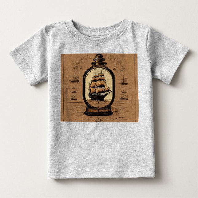 "Maritime Magic: Frakt in a Flaska" T Shirt (Framsida)