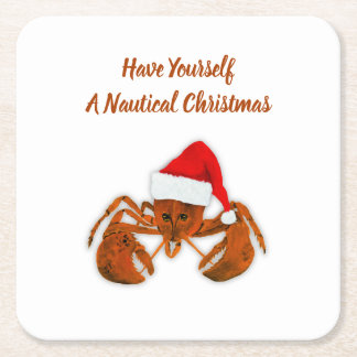 Maritime Santa Lobster Underlägg Papper Kvadrat
