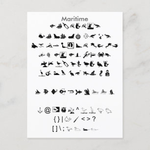 Maritime - Zazzle Font Sampler Lakan med Guide Vykort