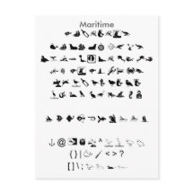 Maritime - Zazzle Font Sampler Lakan med Guide