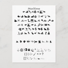 Maritime - Zazzle Font Sampler Lakan med Guide Vykort