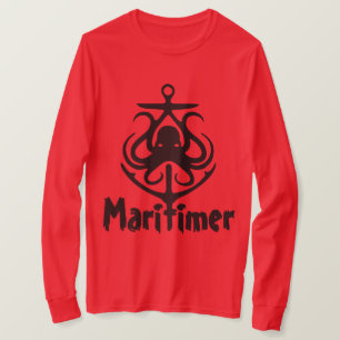 Maritimer Anchor octopus Nautical Lighthouse Route T Shirt