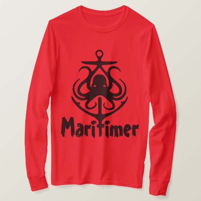 Maritimer Anchor octopus Nautical Lighthouse Route T Shirt (Design framsida)