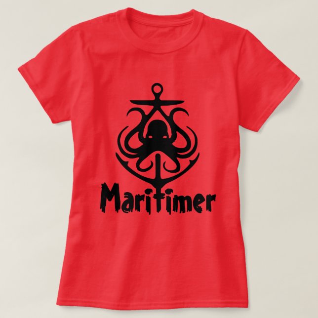 Maritimer Anchor octopus Nautical Lighthouse Route T Shirt (Design framsida)