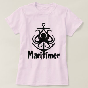 Maritimer Anchor octopus Nautical Lighthouse Route T Shirt