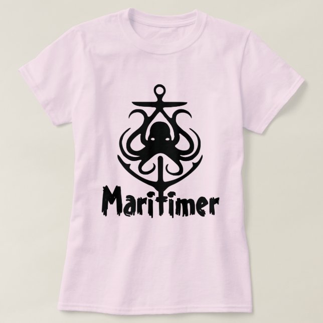 Maritimer Anchor octopus Nautical Lighthouse Route T Shirt (Design framsida)